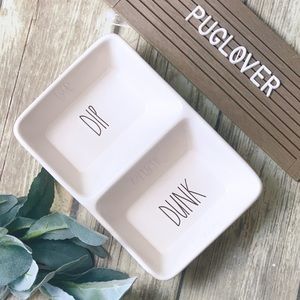 RAE DUNN divided dish { DIP } { DUNK }